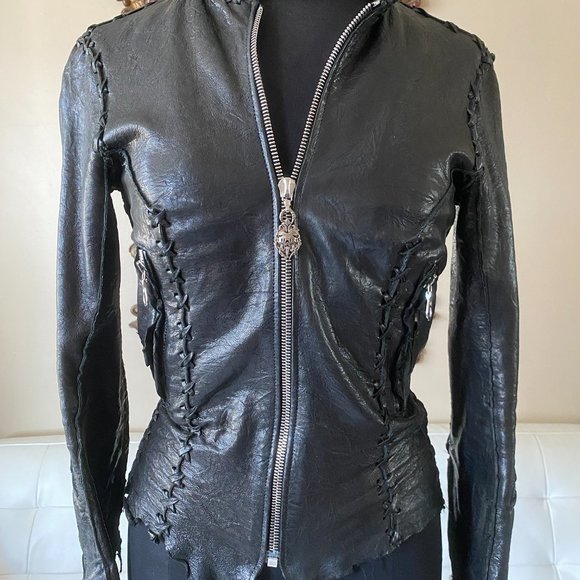 Eleven 11 Leather Jacket with Stingray & Studs